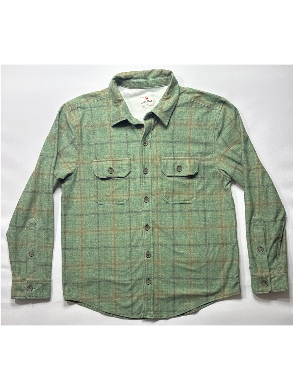Hallstatt Men's Long Sleeve Button Up Casual Green Plaid Flannel Shirt - XL*‎
